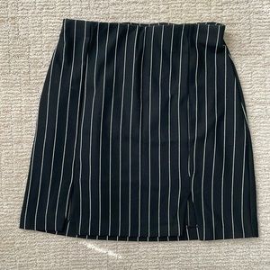 H&M Black Mini Skirt with White Stripes